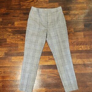 NWOT Adam Lippes Black Plaid and White Virgin Wool Dress Pants